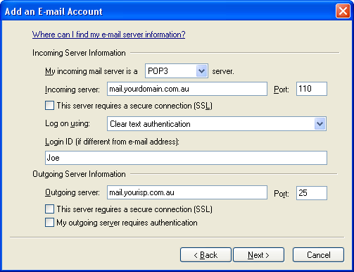windows live mail convert pop3 to imap